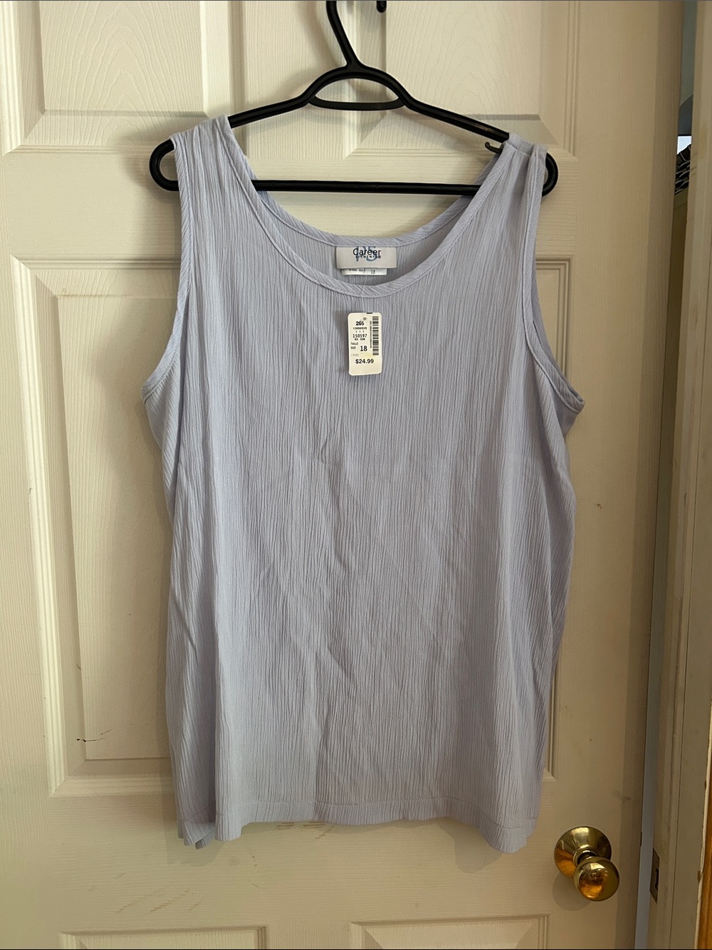 NWT Penningtons Soft Lavender Ribbed Tank Top Size 18